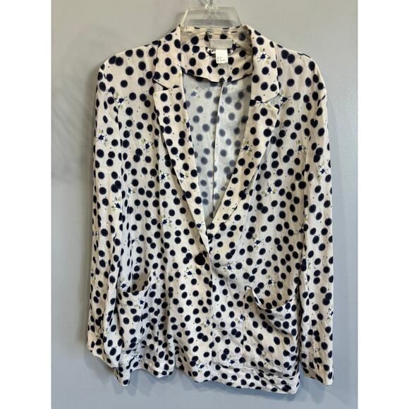 Anna Glover x H&M Oversized Blazer Novelty Print Womens sz 8 Coastal Cot… - Picture 1 of 4